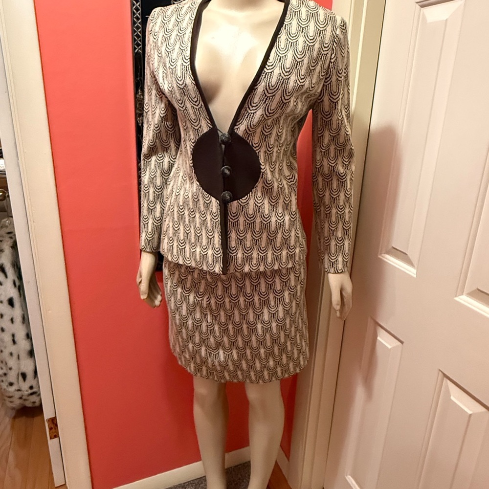 Vintage 60s Art Deco Mod Geaphic Wool Suit by Leader